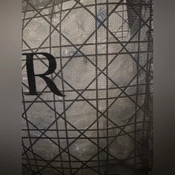 Dior Oblique Velvet Logo Geometric Large Mesh Tote - Black - GWP - New - Picture 4 of 11